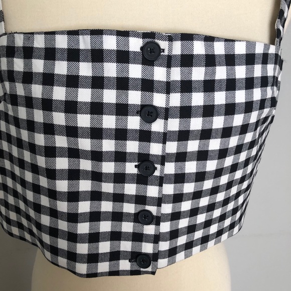 L’Academie Black White Checker Cropped Top XL NWT Coastal Cowgirl - Picture 4 of 11